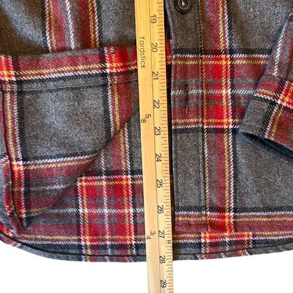 Roark Flannel Shirt Revival Nordsman Men’s Small Red Grey Wool Blend Elbow Patch - Picture 11 of 13